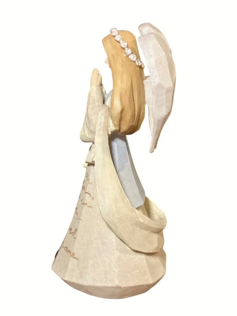 Foundations Enesco 2006 Angel Figurine With Lord's Prayer Text By Karen Hahn